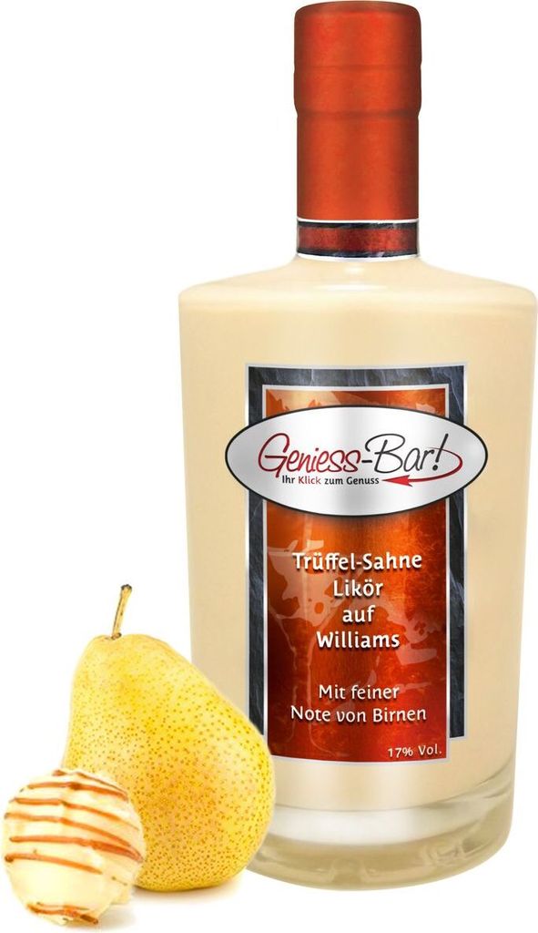 Trüffel Sahne Likör auf Williams Birne 0,5L exklusiver Verführer 18% Vol
