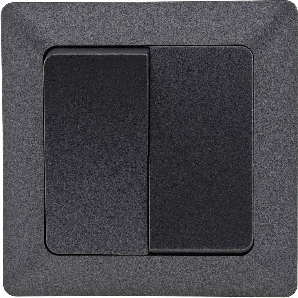 MILOS Serien-Schalter 2-fach, Anthrazit 250V/ 10A, inkl. Produktbild 2