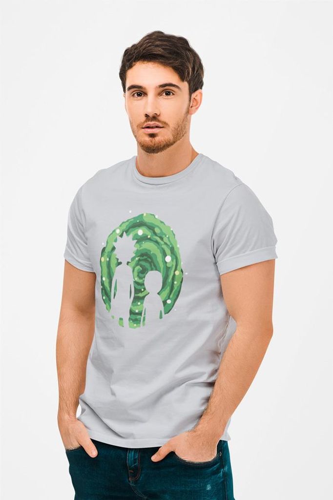 D&B Uni Polo MO00047 RickAndMorty Grau-Größe 4XL