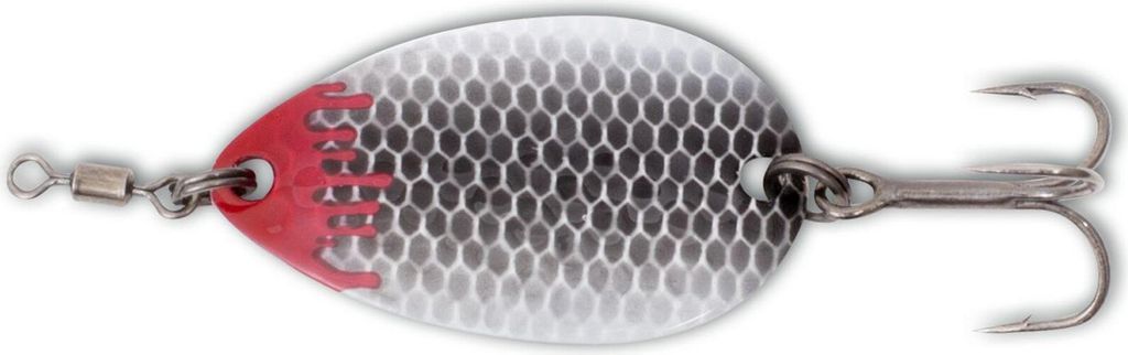 Quantum Magic Trout Blood Big Blade 3,5cm 2,6g - Forellenblinker, Farbe:Schwarz/Weiß