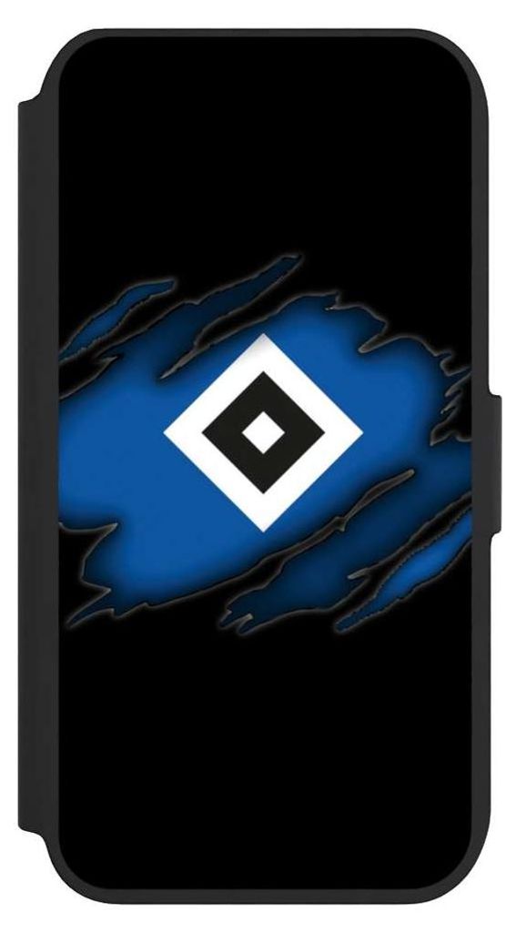 NIVOCASE Klapphülle für Apple iPhone 8 Handyhülle aus Kunst Leder NIVOflip schwarz HSV Hamburger SV Offizielles Lizenzprodukt