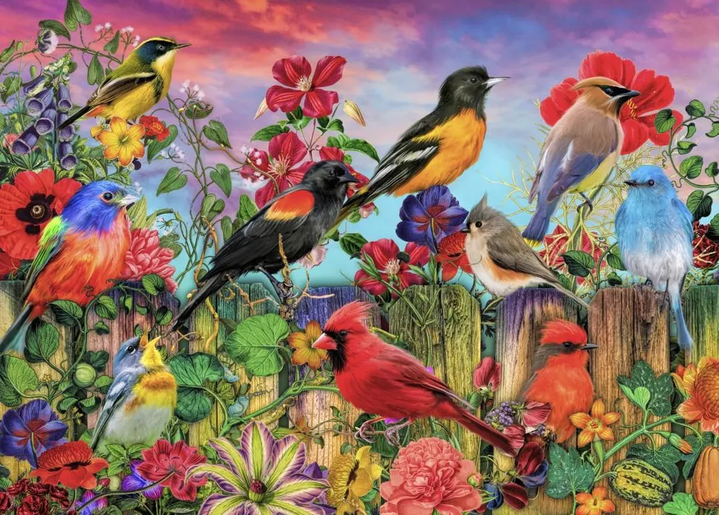 Bluebird Puzzle Birds and Blooms Garden 500 pièces - Jeu de placement