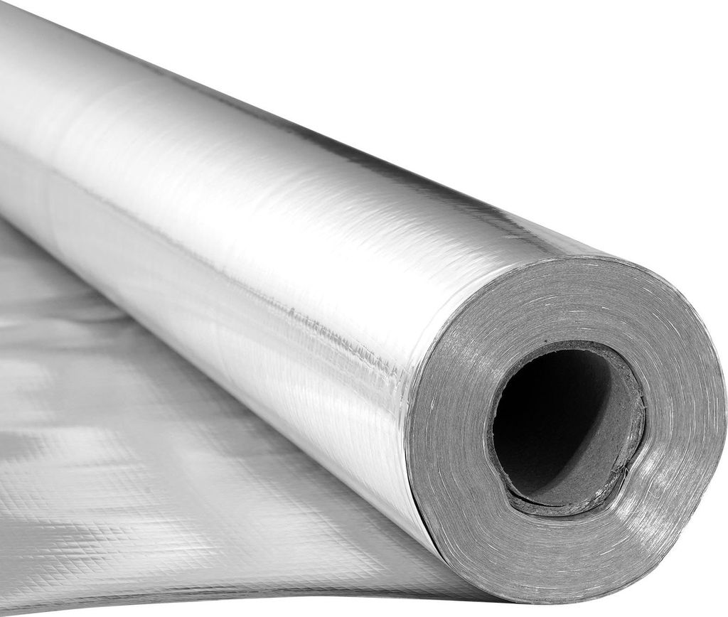 Isolierfolie & Reflexionsfolie - Aluminium-Dämmfolie Rolle - Dicke 0,15 mm - Maße 38,1 m x 122 cm - Doppelseitig wärmereflektierend - Nicht perf...