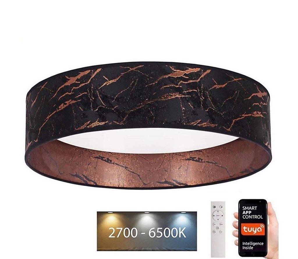 Brilagi – Dimmbare LED-Deckenleuchte VELVET SMART LED/24W/230V d. 45 cm 2700-6500K Wi-Fi Tuya schwarz/kupfern + Fernbedienung