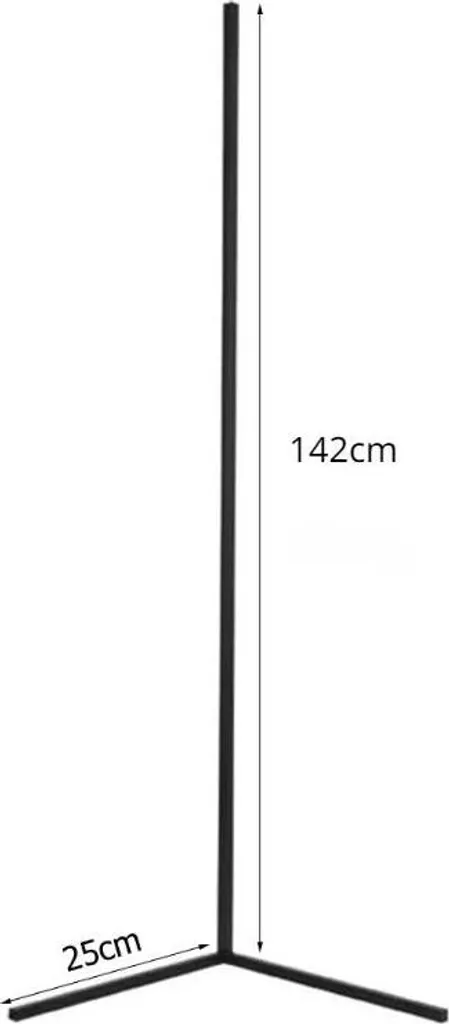 Lampadaire de Salon Noir LED 142cm - Luminaire Sur Pied Design Contemporain