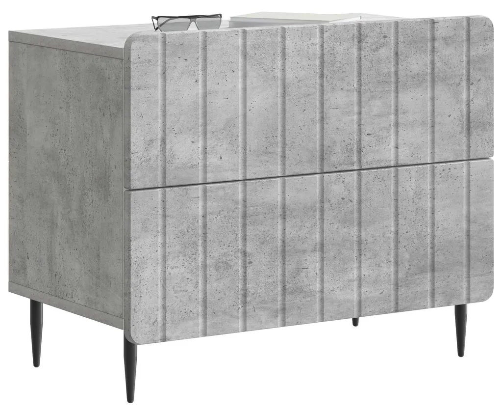 Petite Table d'Appoint Grise pour Chambre, Meuble Chevet 62 cm Pratique
