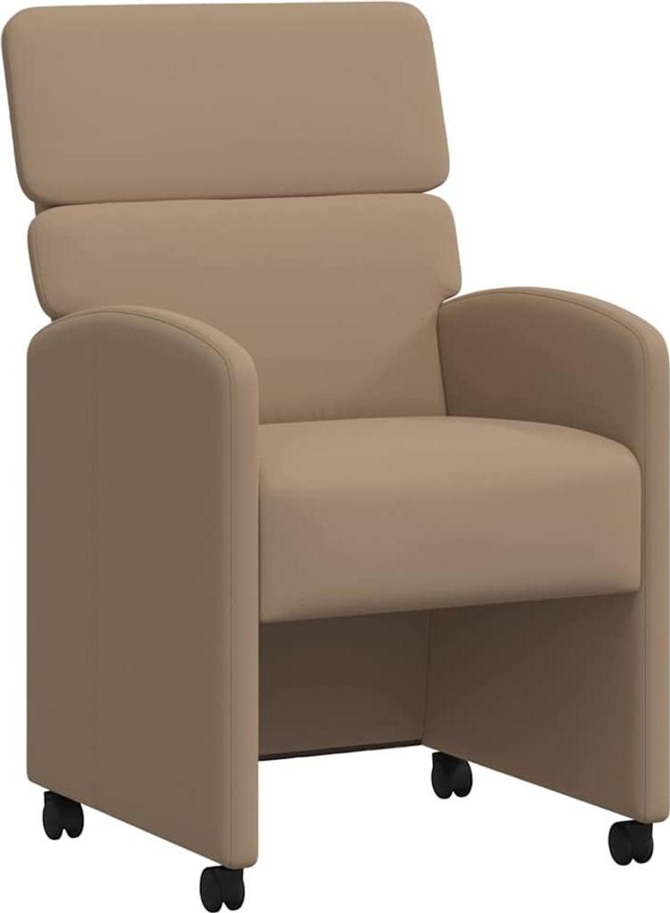 vidaXL Esszimmerstühle mit Rollen 2 pcs Cappuccino 58 x 65 x 98 cm