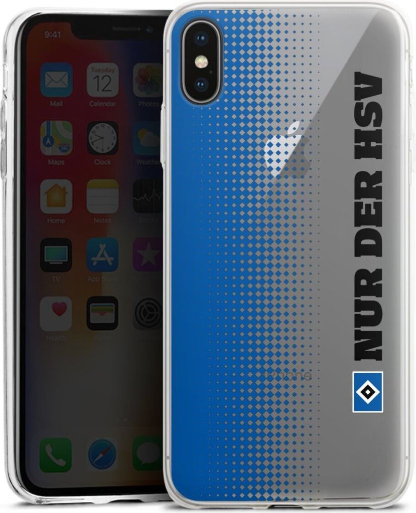 DeinDesign Slim Hülle für Apple iPhone Xs Max Silikon Case Ultra Dünn Handyhülle HSV Logo transparent