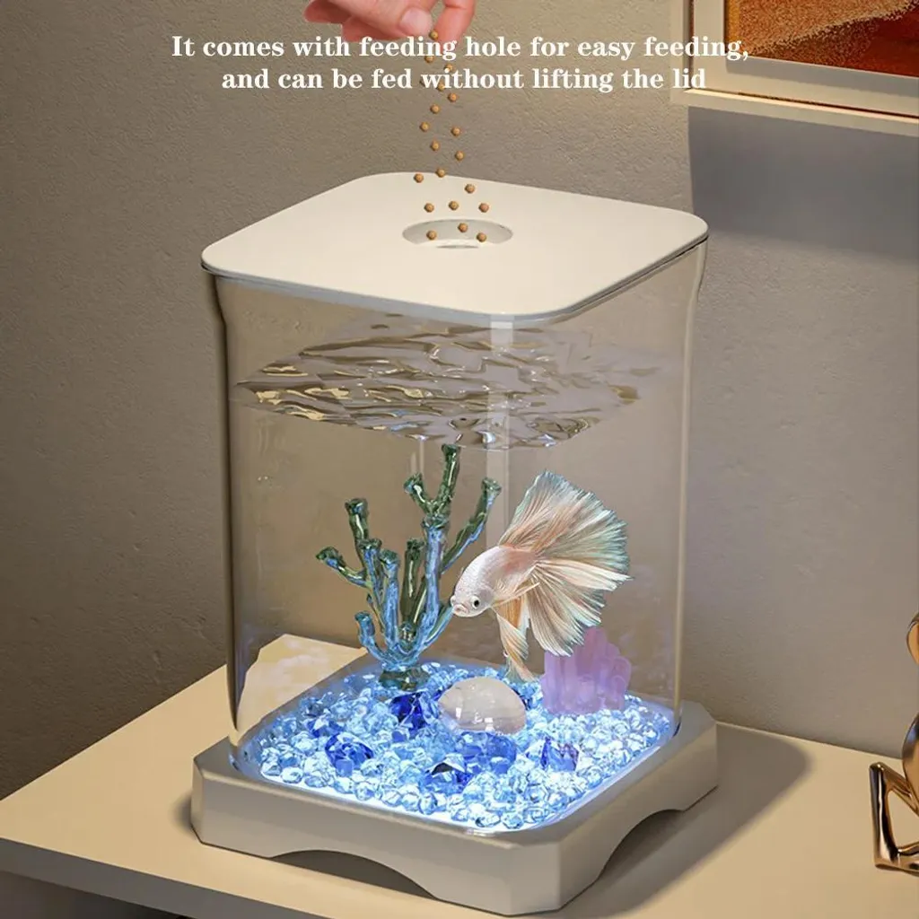Mini aquarium compact blanc : la solution simple pour petit appartement
