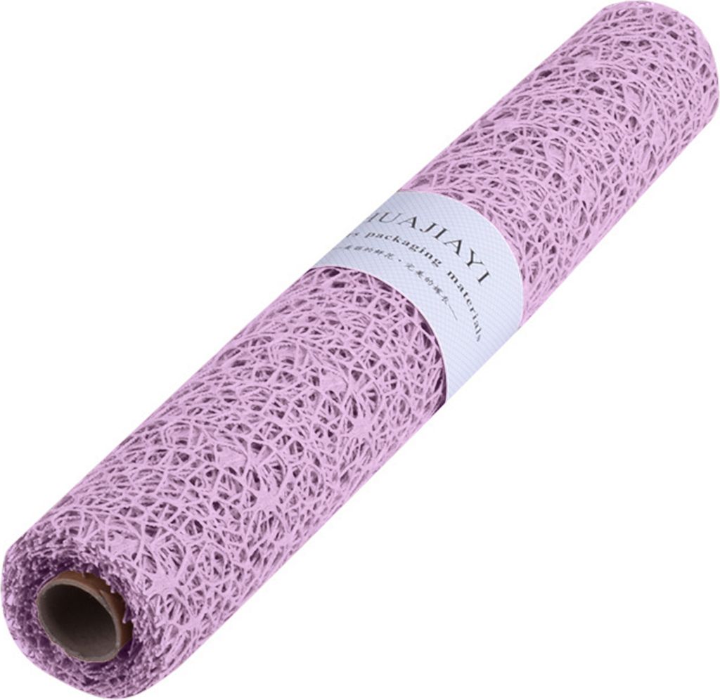 1 Rolle Blumenverpackungsnetz, ausgehöhlt, klare Textur, exquisite DIY-Blumenstraußverpackungsgaze, Party-Versorgung, lila