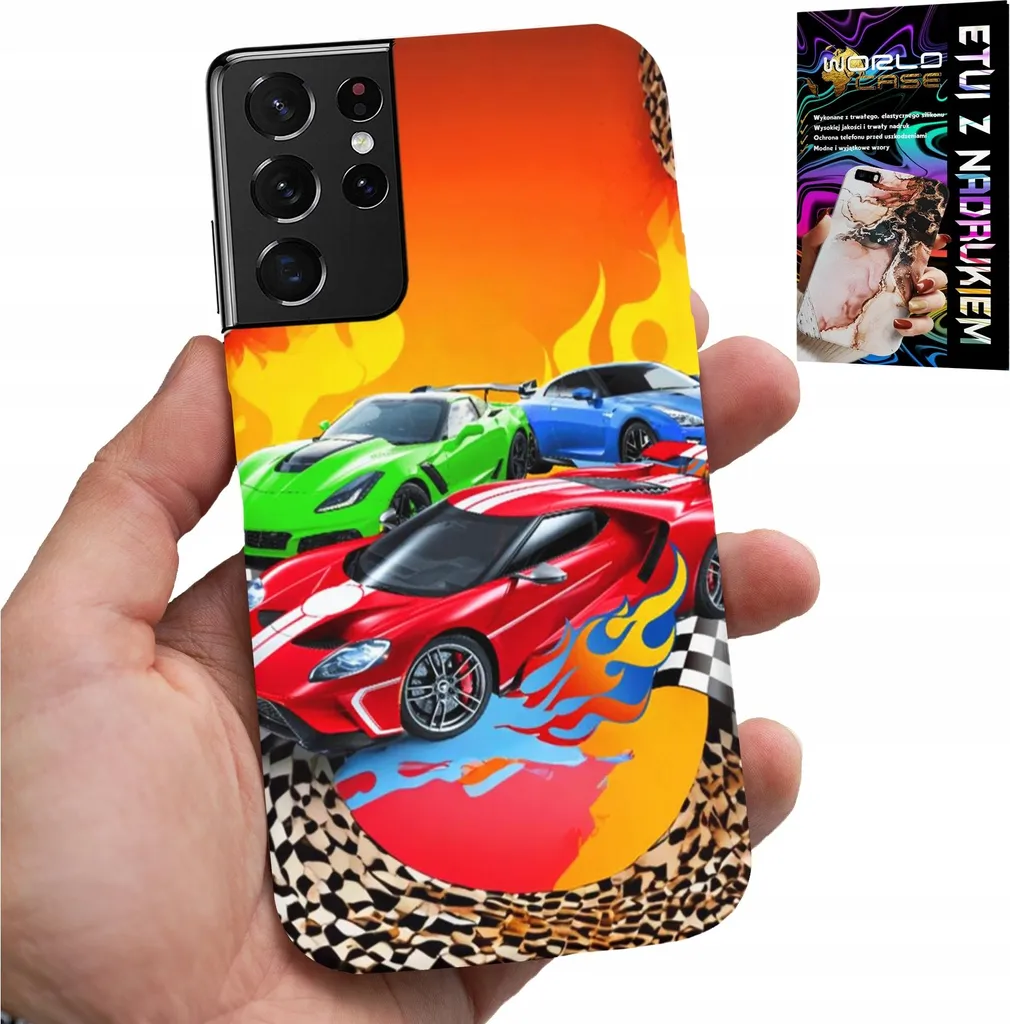 Custodia Samsung Galaxy S21 Ultra Bambini - Gara Auto con Foil Lucido