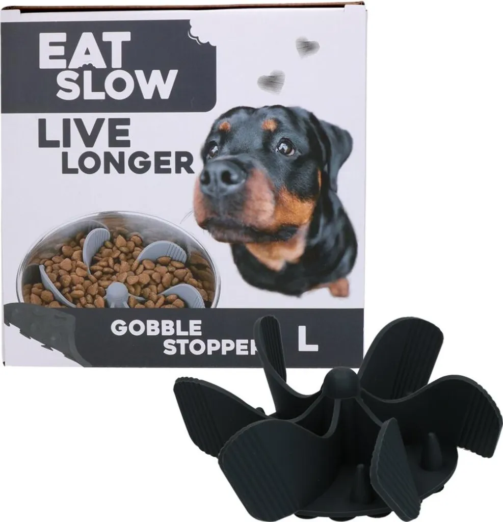 Inserto Anti-Soffocamento Eat Slow Live Longer Gobble Stopper Grigio L