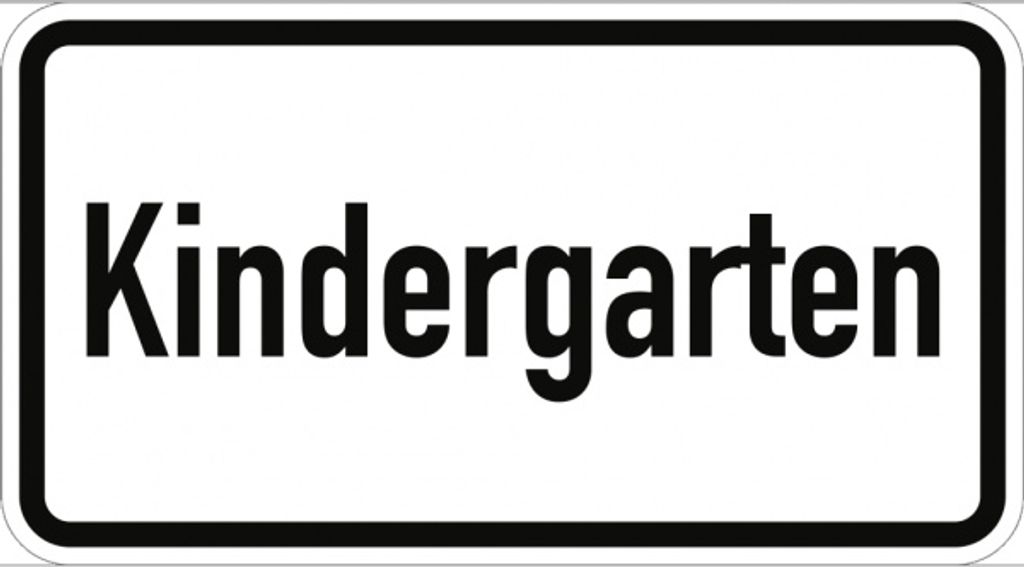 Verkehrsschild VZ1012-51, Kindergarten, Alu, RA2, 600x330 mm