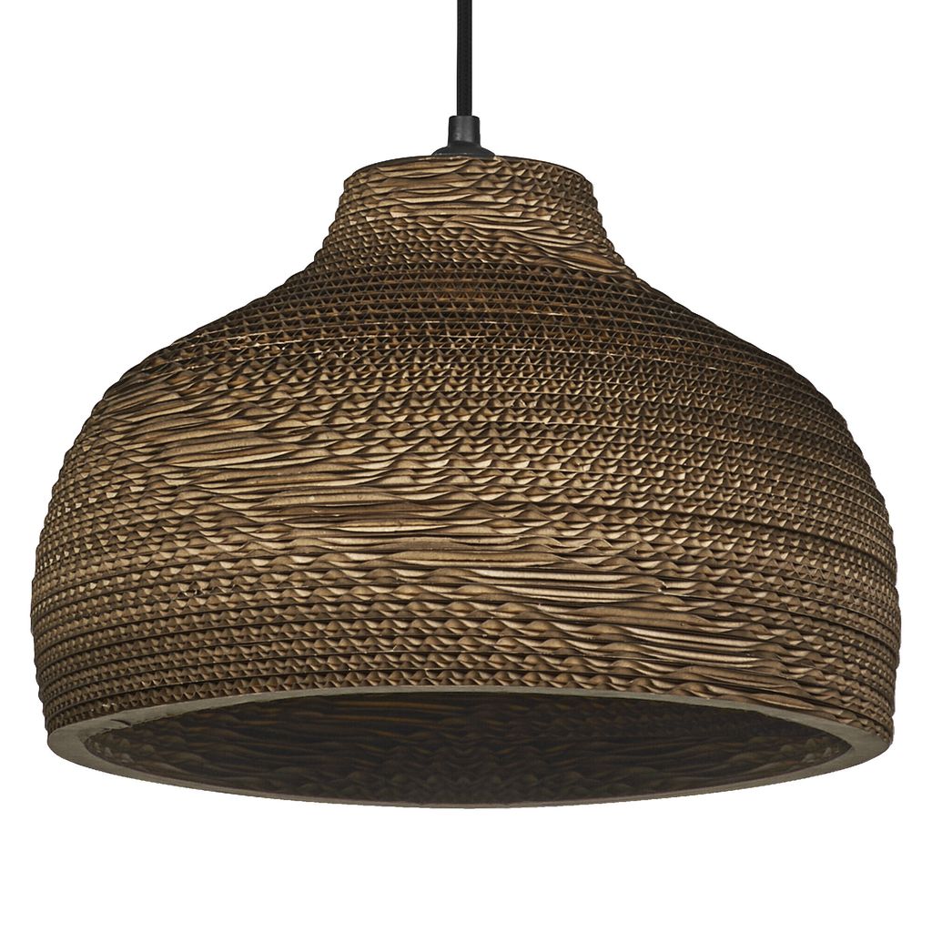 LEDVANCE Pendelleuchte Decor Cardboard Hat braun aus Wellpappe, leicht, E27, 360 mm Durchmesser, Leuchtenschirm aus recyceltem Material, nachhaltig...