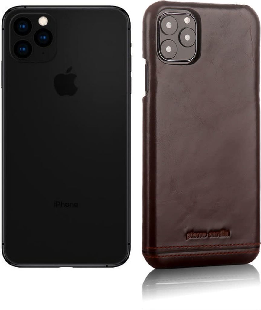 Pierre Cardin Apple iPhone 11 Pro Max Dark brown Back cover case - Genuine Leather