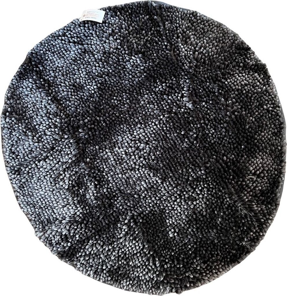 KBT n Luxus Chenille Badteppich, Mikrofaser, Rund Ø 80cm, Grau