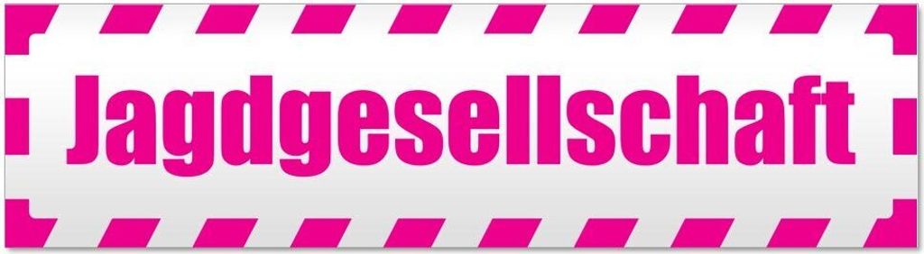 Kiwistar Jagdgesellschaft gestreift Magnetschild Schild magnetisch - 20cm Pink - Magnetfolie für Auto PKW Kfz