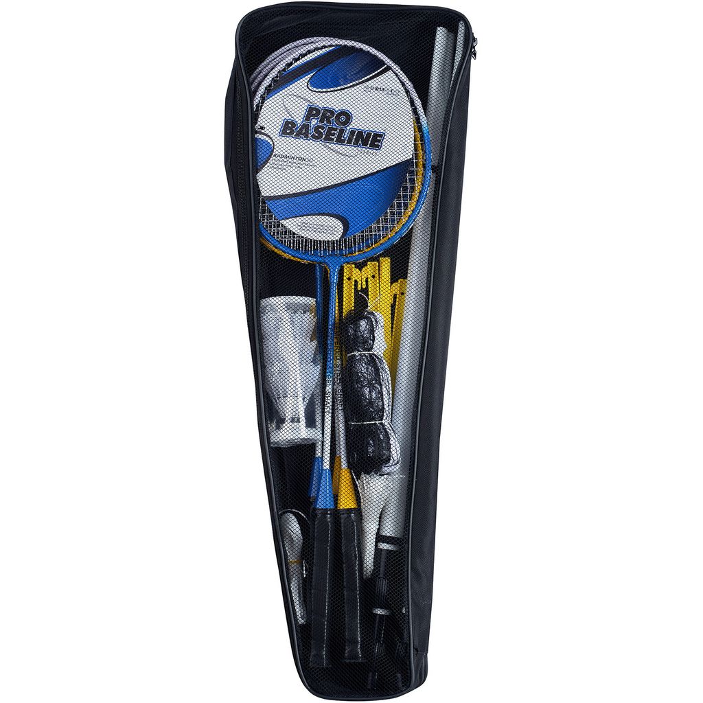 Baseline Badminton-Set 4 Spieler Pro - komplett mit Netz und Tragetasche
