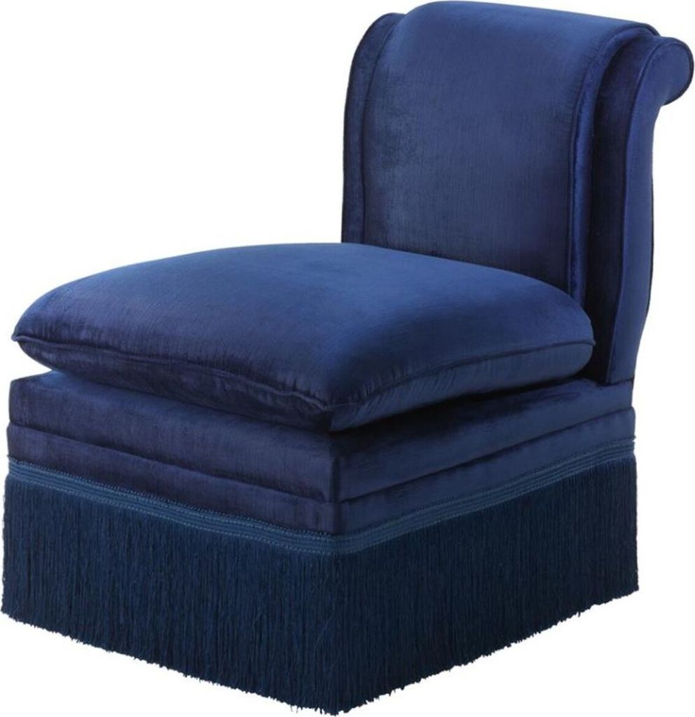Casa Padrino Luxus Designer Sessel Blau 55 x 74 x H. 74 cm Produktbild 