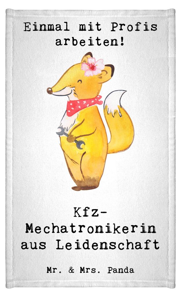 Mr. & Mrs. Panda Gästehandtuch Kfz-Mechatronikerin Leidenschaft - Weiß - Geschenk, Frotteehandtuch, Witzig, Frotteetuch, Mini-Handtuch, Handtuch ...