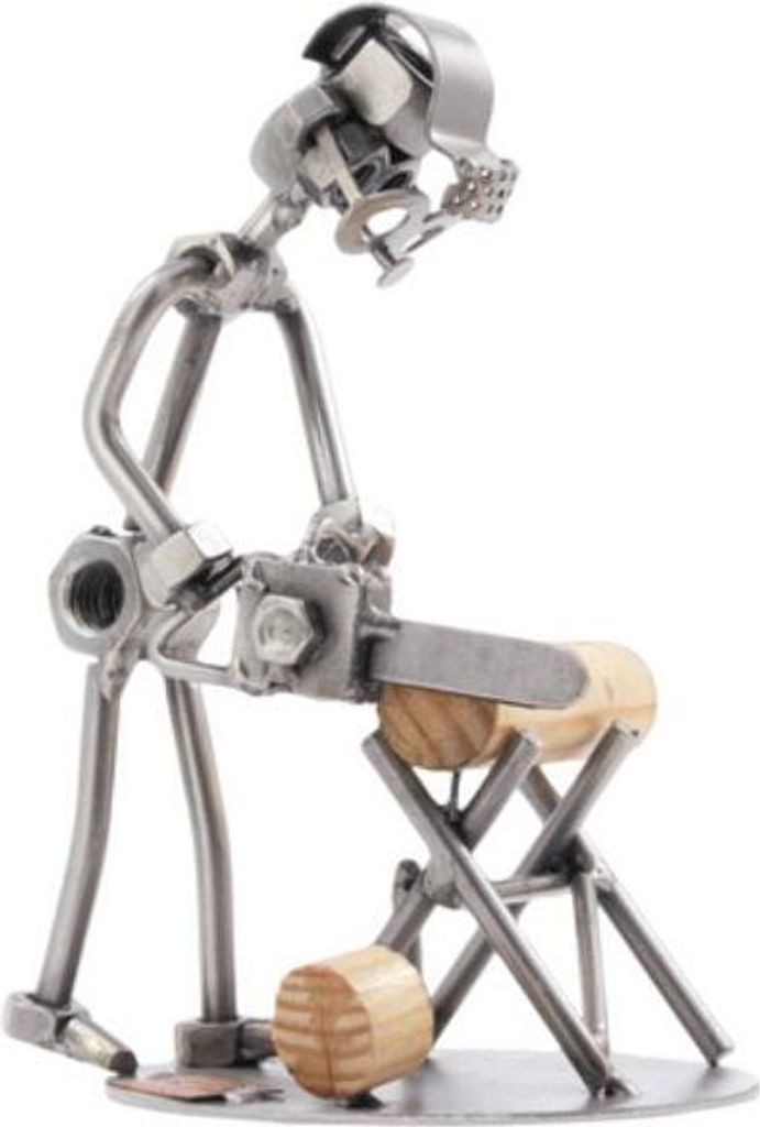Metallfigur Holzfäller – Handgefertigte Unikat-Skulptur aus Stahl