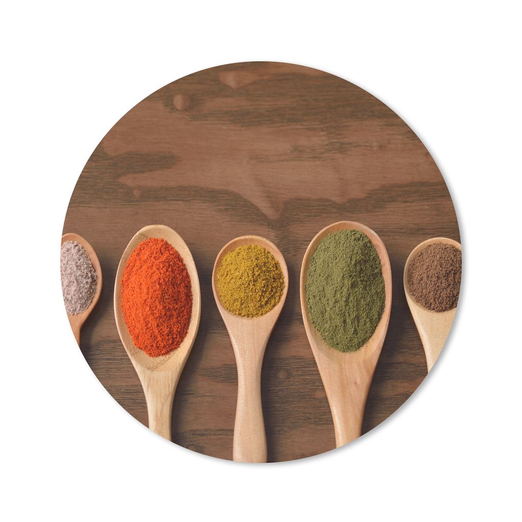 MuchoWow Mauspad Mousepad Schöpfkelle - Kräuter - Lebensmittel - Gewürze - Tisch 50x50 cm - Mousepads - Maus Mat - Pad - Mausunterlage - Vinyl