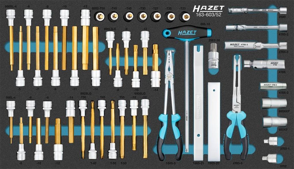 Hazet Schraubendreher-Steckschlüsseleinsatz Satz 1/2 (12,5 mm) Vierkant hohl, 3/8 (10 mm) Vierkant hohl, Außen Doppelsechskant Profil, Außen Sec...