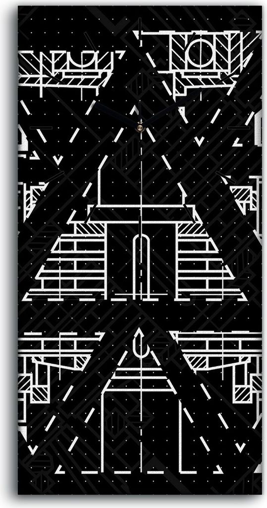 Dekor Leinwand Uhr Wandbilder 30x60 Foto Bild blau der Mechanik abstrakt - schwarze Hände
