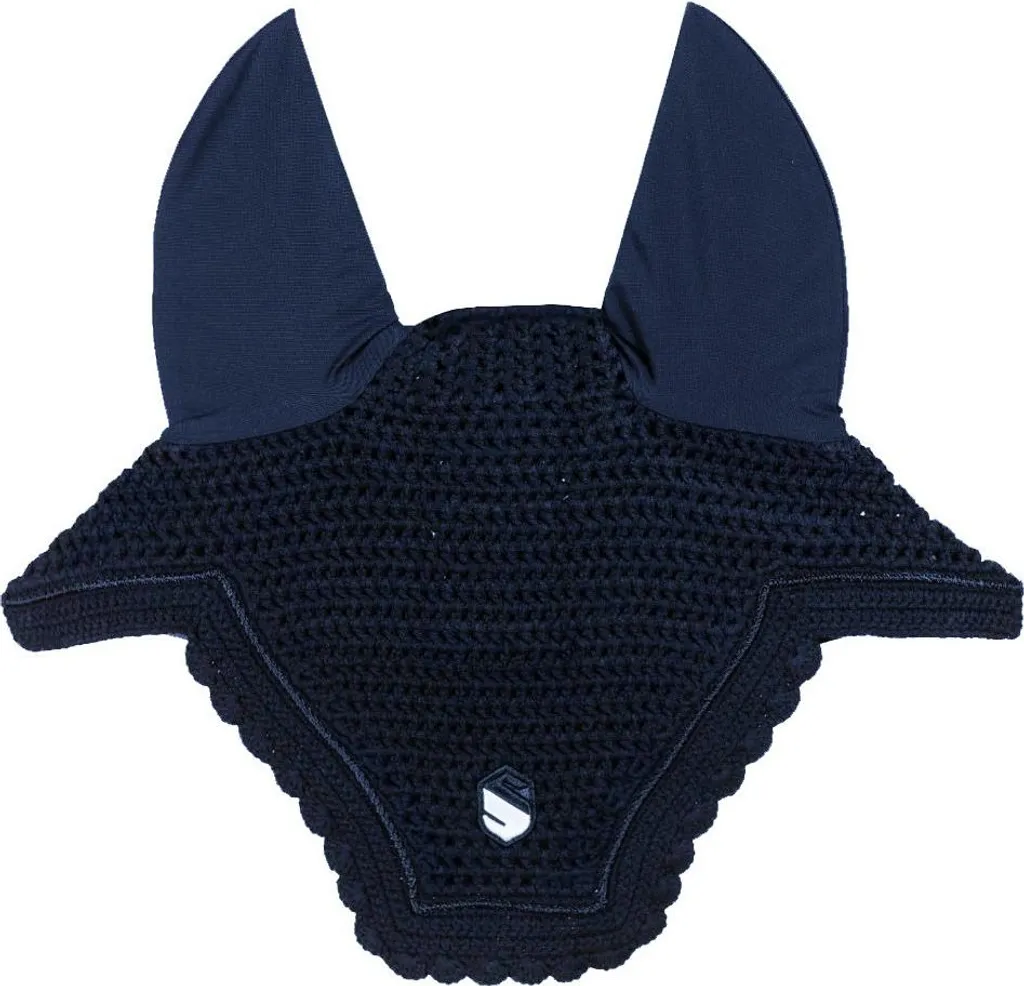 Bonnet de cheval Samshield avec broderie et protection oreilles Bleu Full