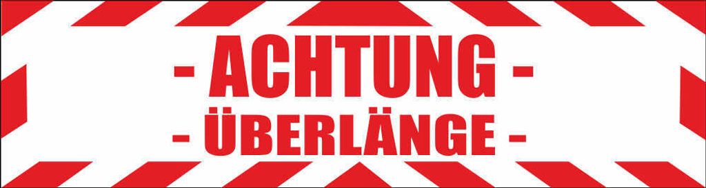 INDIGOS UG - Magnetschild "ACHTUNG ÜBERLÄNGE" mit Rahmen 45 Produktbild 