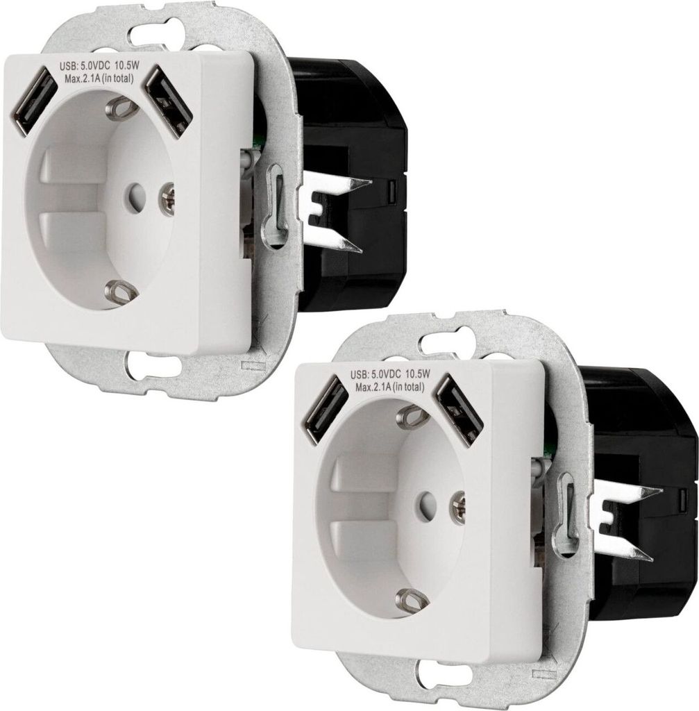 2x REV Ritter Prises Schuko avec 2x USB & sécurité enfants, Image du produit 