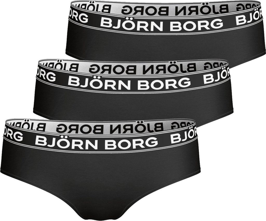 Björn Borg - Damen - Hipster Cheeky 3er-Pack - Schwarz - Gr. S