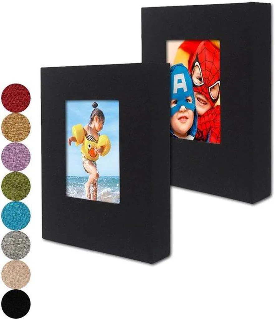 Lot de 2 albums photo en toile noire de qualité pour 400 photos 10x15 cm