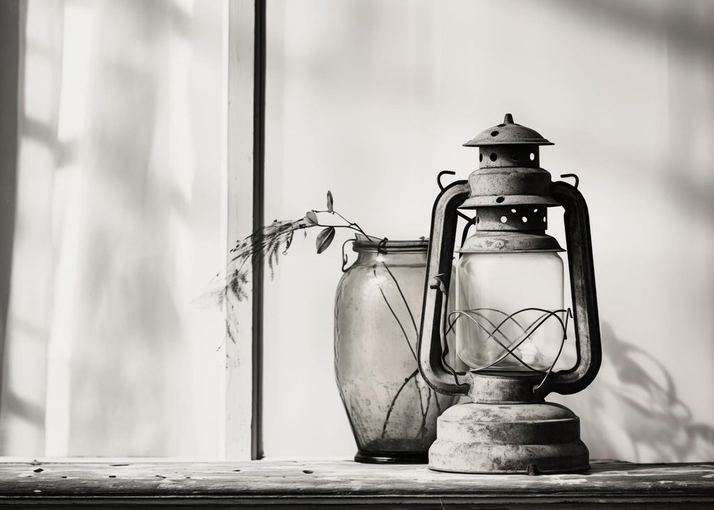 Plakat 35x25cm Lampe im Schatten