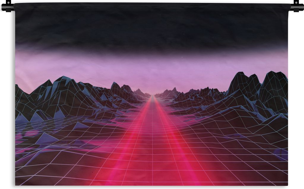 MuchoWow Wandteppich Wandbehang Spiele - Futuristisch - Neon 60x40 cm Tapisserie Dekoration Wandtuch - Wanddekorationen