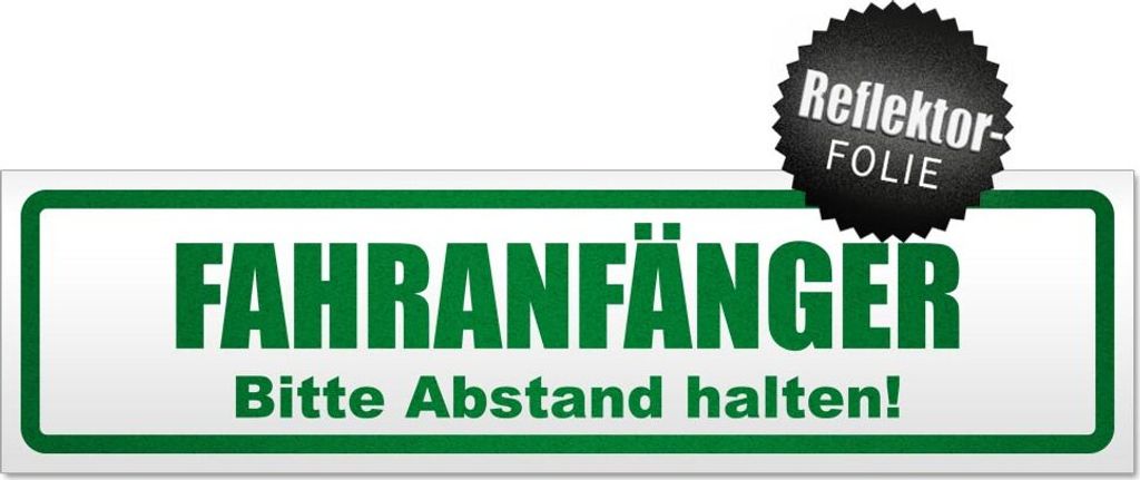 Fahranfänger. Bitte Abstand halten! Magnetschild Schild magnetisch