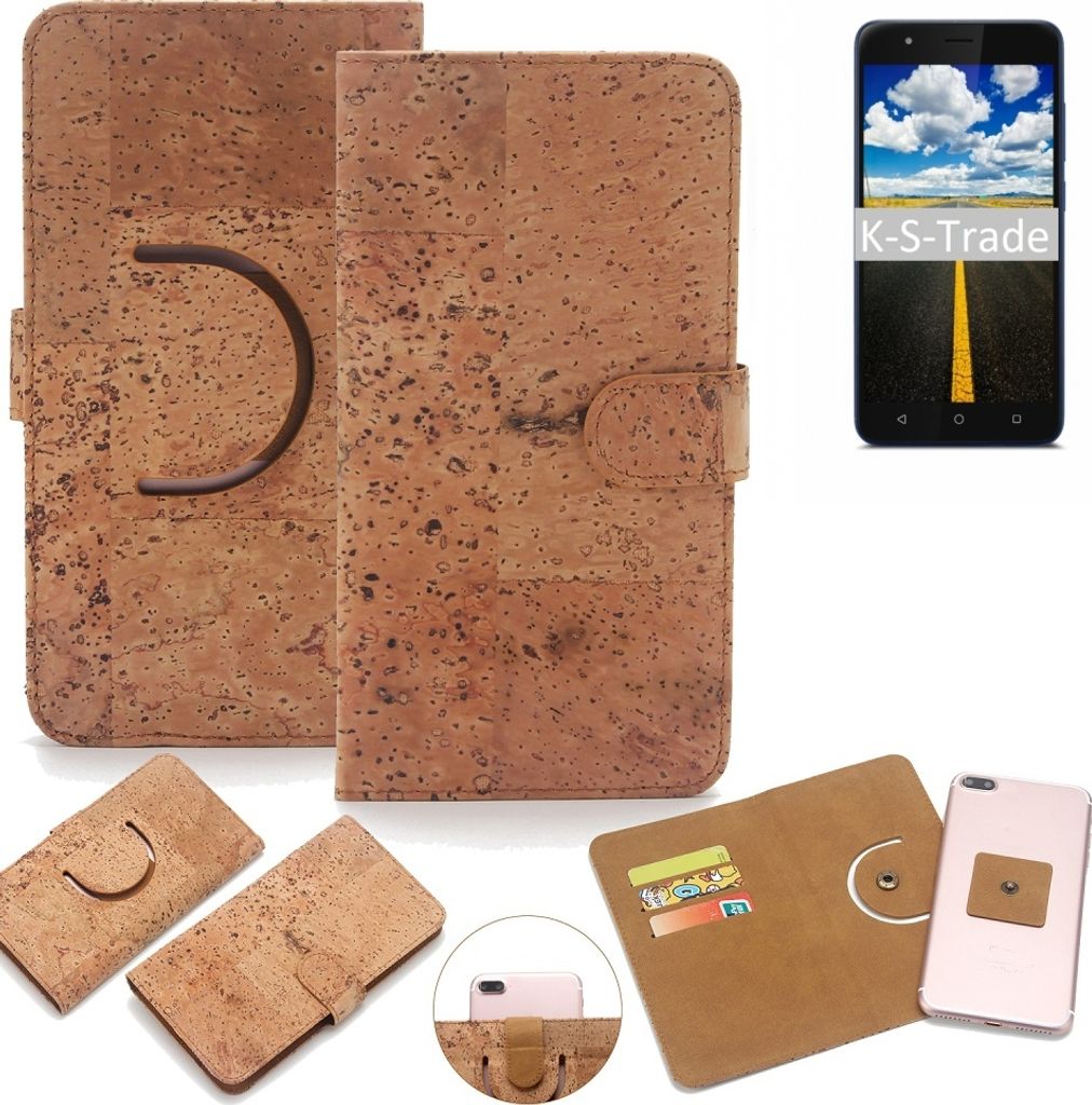 K-S-Trade Handy-Hülle Schutz-Hülle kompatibel mit Gigaset GS270 Plus Handyhülle Schutzhülle Korkhülle Kork-Hülle 1x