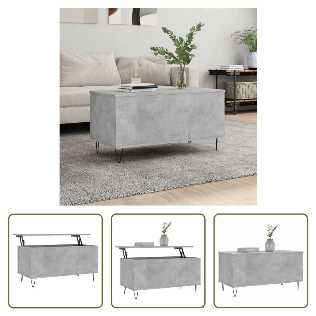 Occasione Tavolino Sollevabile Grigio Cemento 90x45cm - Offerta Online