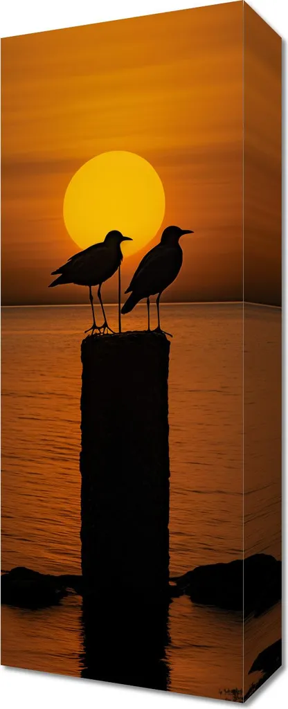 Quadro 20x50 cm Conversazioni al tramonto