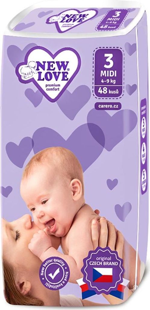 Detské jednorázové plienky New Love remium comfort 3 MIDI Obrázok produktu 