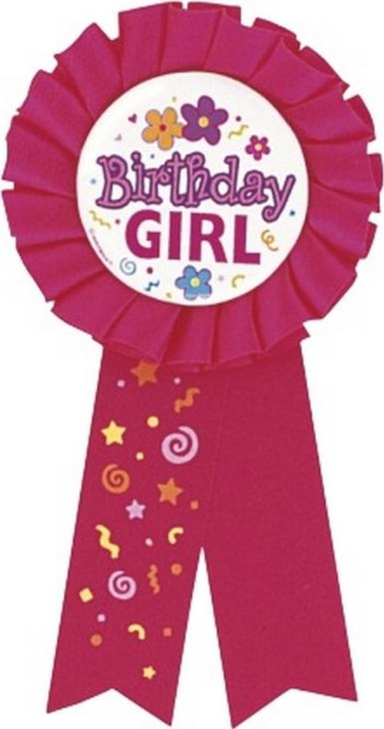Unique Party - "Birthday Girl" Rosette-Abzeichen, Band, Papier SG39649 (Einheitsgröße) (Pink/Weiß)