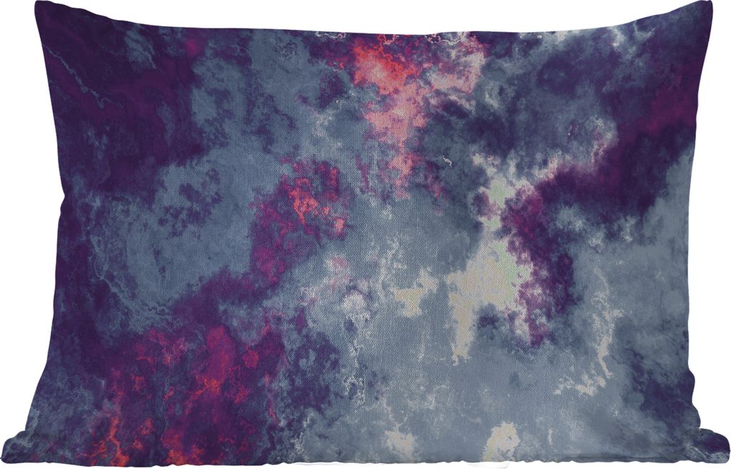 MuchoWow Outdoor Kissen - Graue und violette Geometrie - 50x30 cm - Wetterfest - Lounge Kissen - Sofa kissen - Wohnzimmer Dekoration
