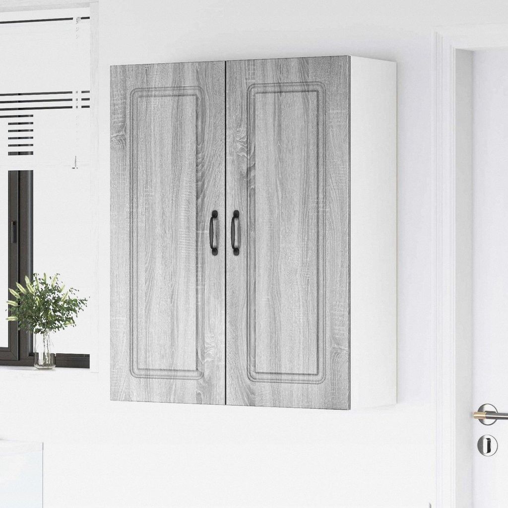 Küchenschrank Kalmar Graues Sonoma 80 x 31 x 100 cm Hängeschrank für Badezimmer Küche Wäscheraum LH8488