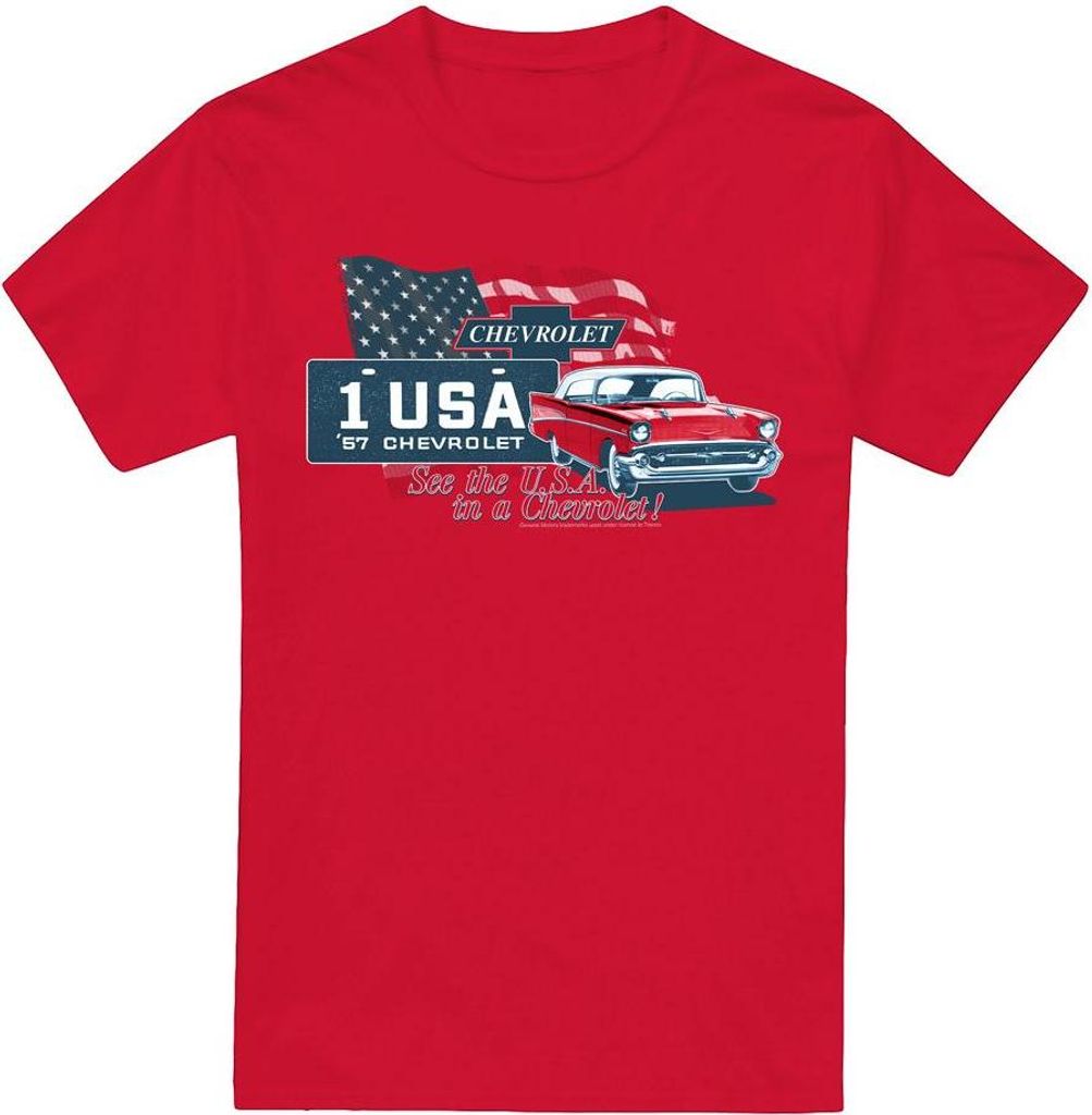 Chevrolet - "See The USA" T-Shirt für Herren/Damen Uni TV21120 (S) (Rot)