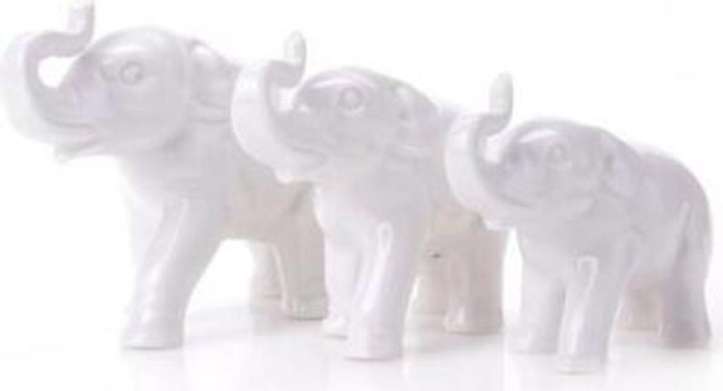 Porzellanfiguren Elefanten-Serie, 3er Set weiß 6-8 cm