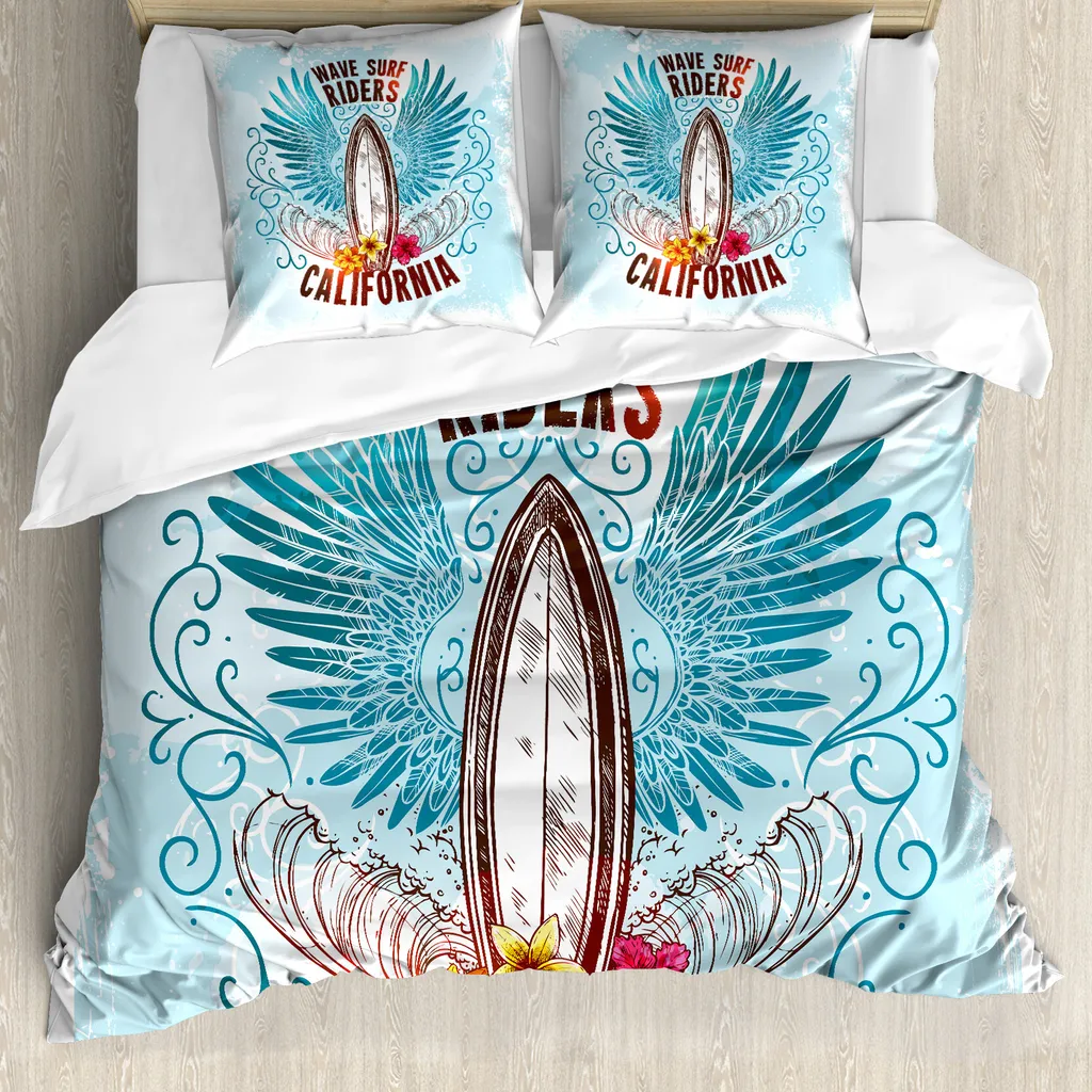 ABAKUHAUS Copripiumino Surf 155x220: Lavabile, No-Stiro, Antiacaro