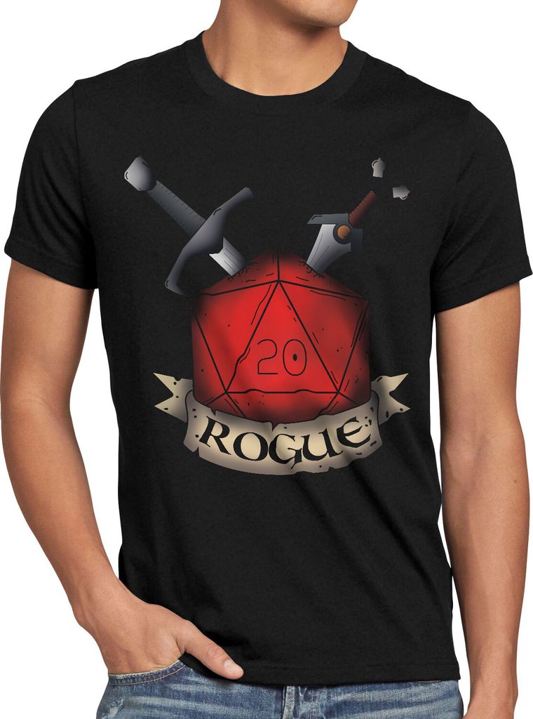 BaumwolleCloud Würfel Rogue Herren T-Shirt dungeon tabletop dragons d20