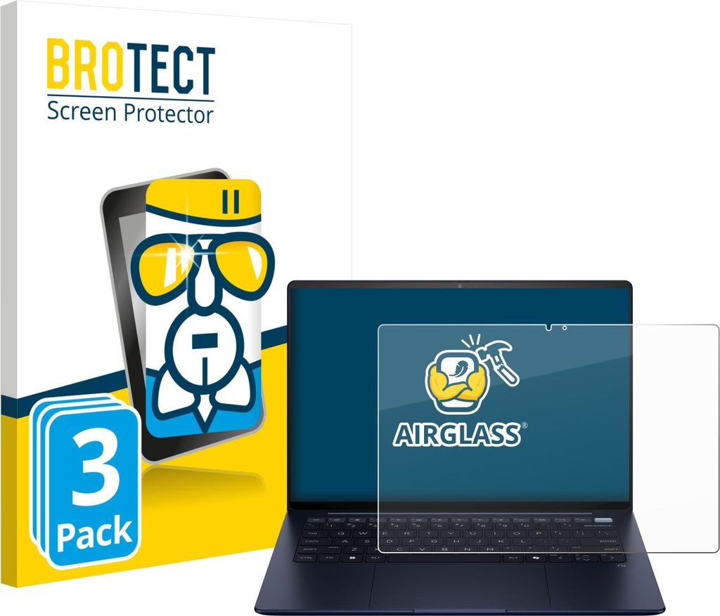 3x BROTECT Schutzglas für HP EliteBook Ultra 14 G1i Schutzfolie Panzer Folie Glas Display Schutz klar