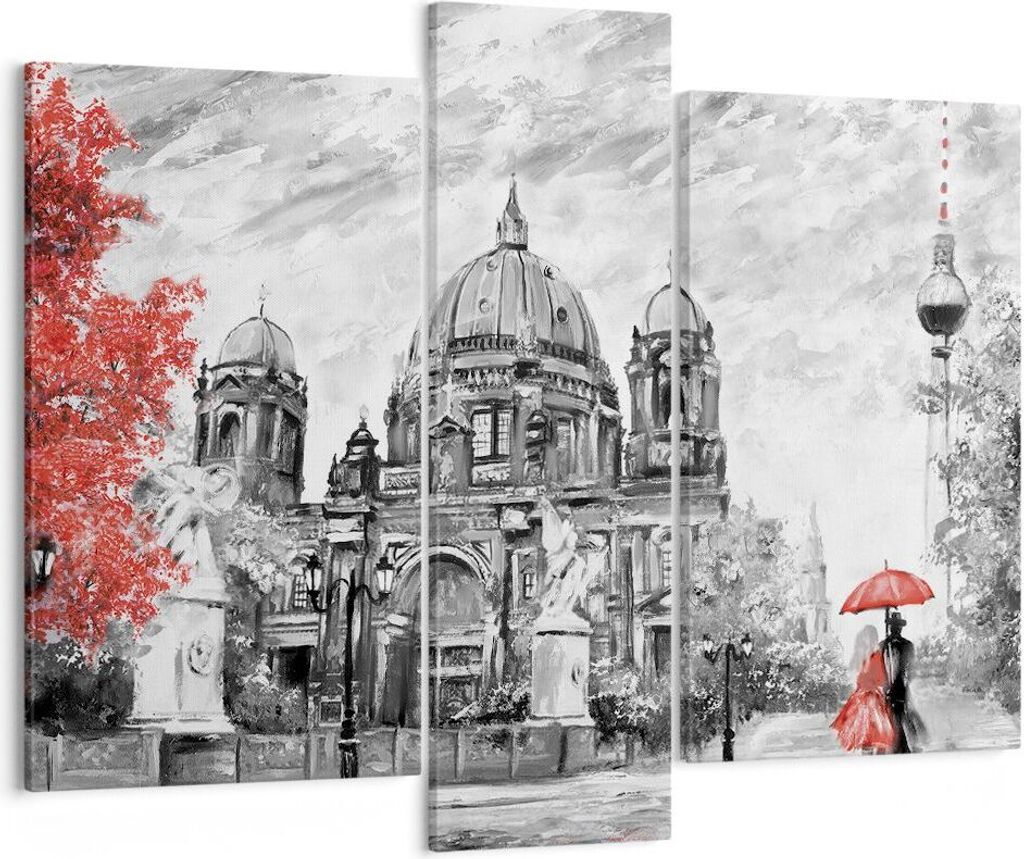 Bild auf Leinwand - Leinwandbild - 3 Teile - Dom Berlin Liebespaar - 95x80cm - Wand Bild - Wanddeko - Wandbilder - Leinwanddruck - Bilder - Wanddek...