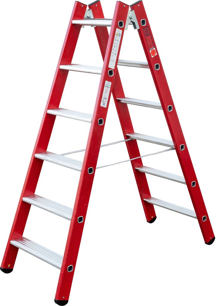 Iller Kunststoff GFK Stehleiter mit Aluminium Stufen 2x4 Stufen
